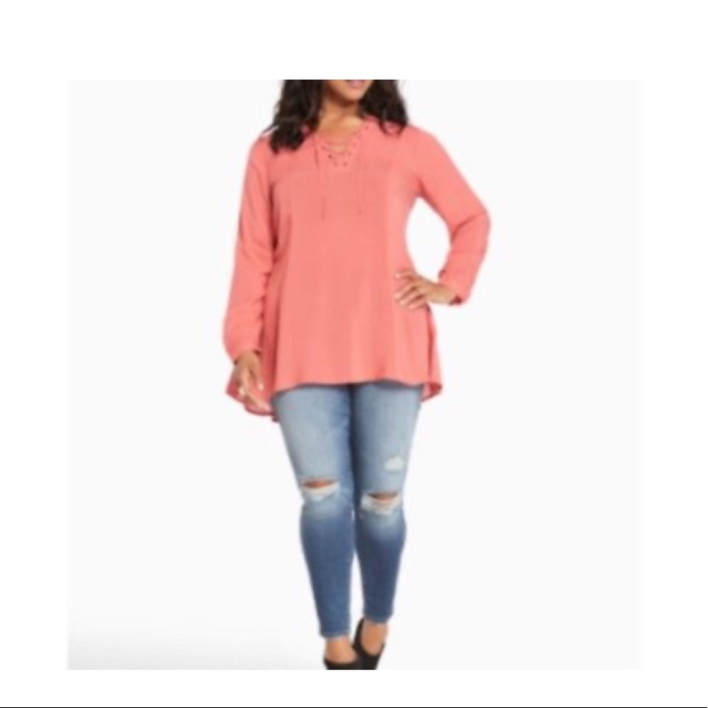 TORRID boho lace up tunic SZ 0